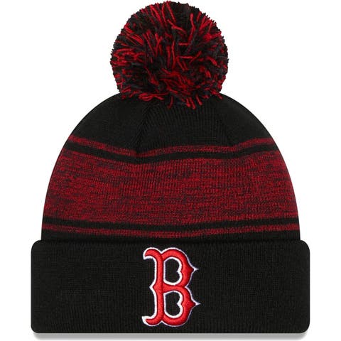 Men's New Era Black Boston Red Sox Chilled Cuffed Knit Hat with Pom