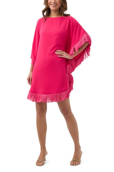 Mini Neena Fringe Trim Caftan Dress