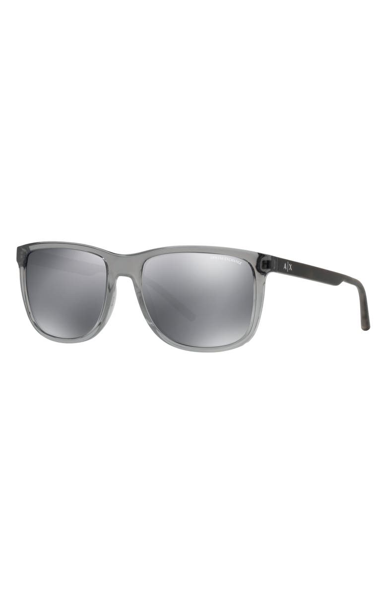 Emporio Armani AX Armani Exchange 64mm Oversize Sunglasses, Alternate, color, Grey