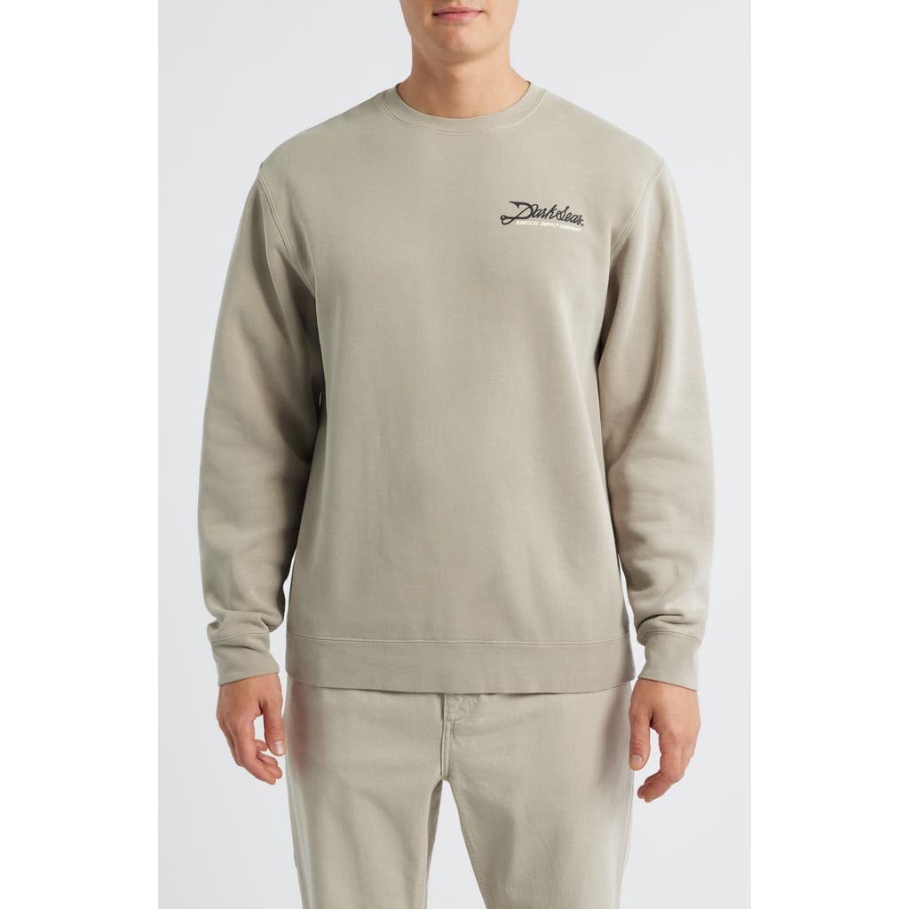 Dark Seas Fish Hook Cotton Blend Fleece Graphic Sweatshirt In Neutral