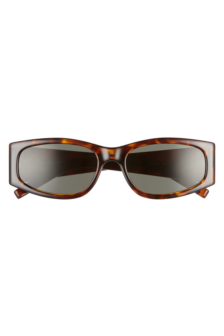 55mm Rectangular Sunglasses, Alternate, color, SHINY DARK HAVANA/ GREY