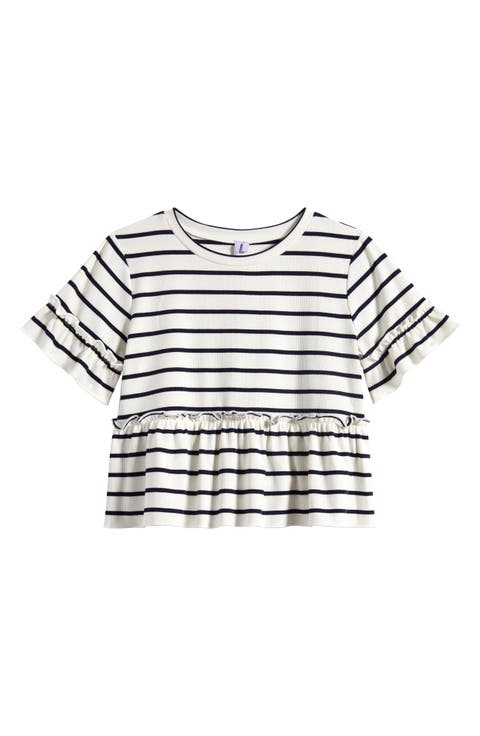 Kids' Stripe Peplum T-Shirt (Big Kid)