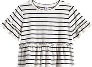 Good Luck Girl Kids' Stripe Peplum T-Shirt