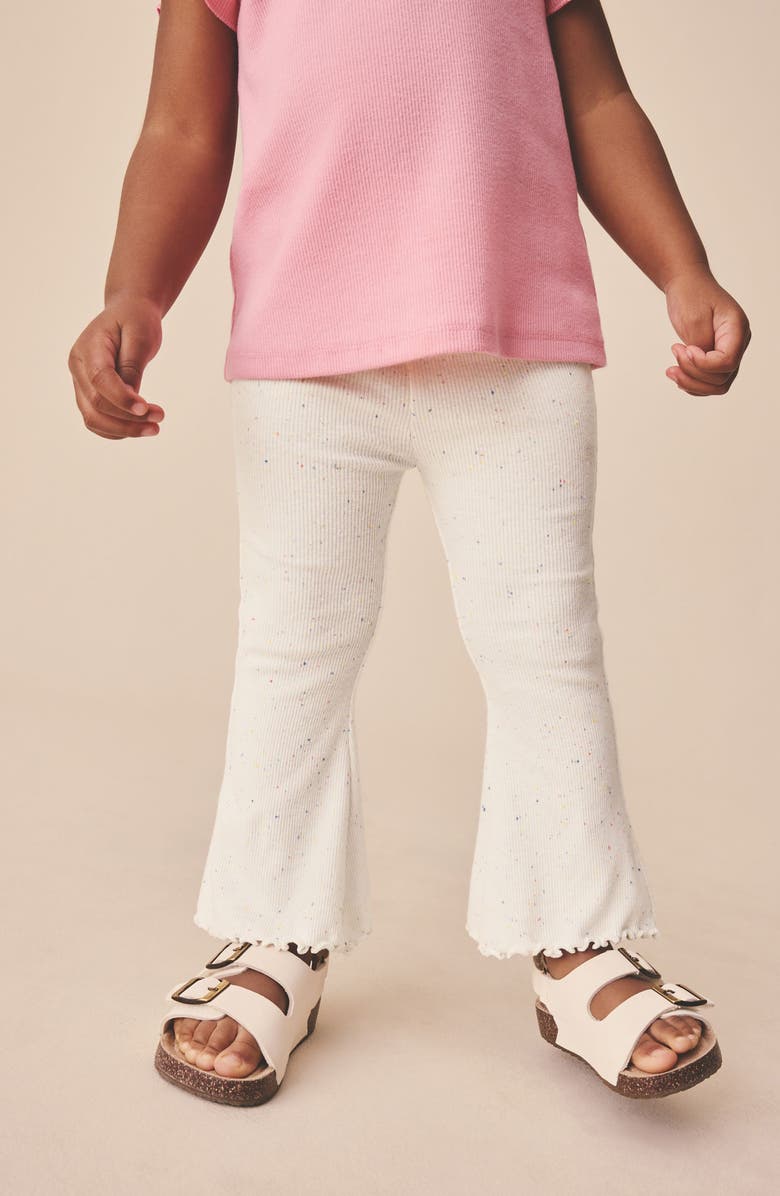 NEXT Kids' Rib Flare Leggings, Alternate, color, Neutral