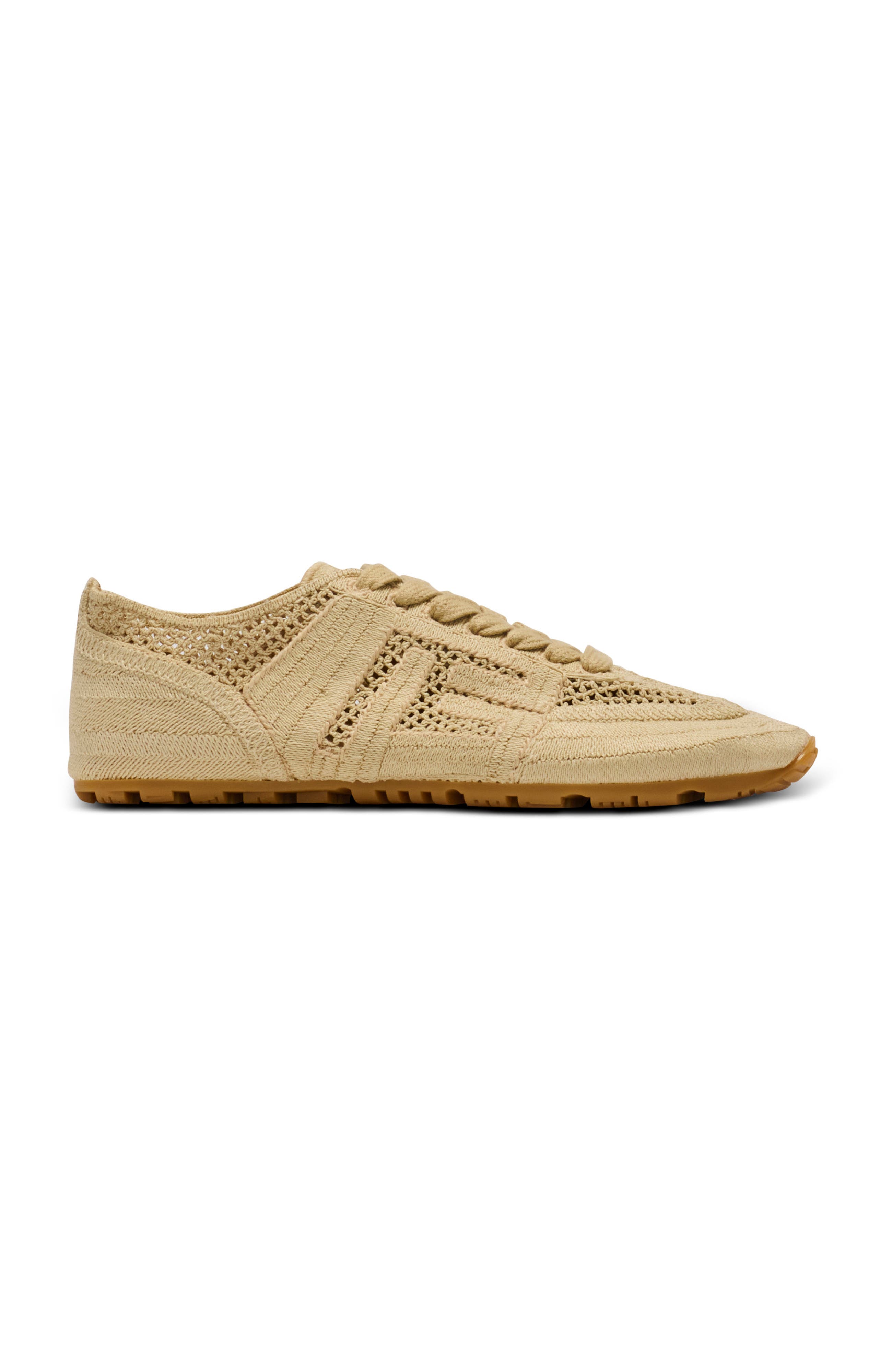 Balmain Racer 45 macramé trainers, Alternate, color, Beige