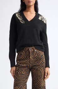 Veronica Beard Saelith Embellished Sweater