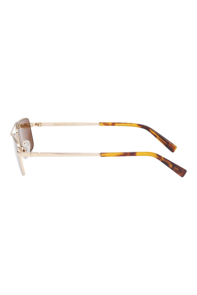 57mm Square Sunglasses, Alternate, color, GOLD / SOLID DARK BROWN LENS