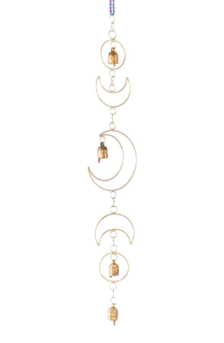 Matr Boomie Indukala Large Moon Phase Bell Wind Chime - Home Decor, Main, color, Gold