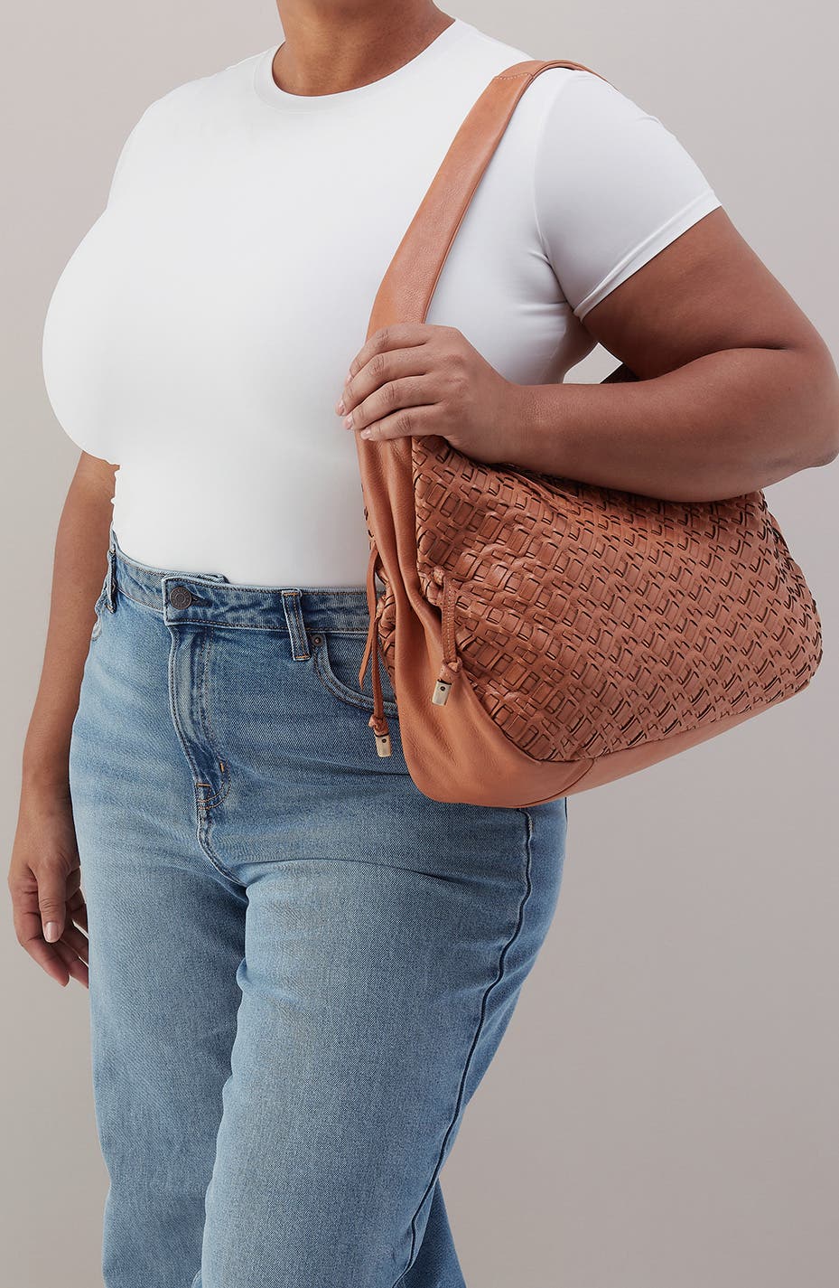 HOBO Kori Woven Leather Hobo, Alternate, color, Harvest Wheat