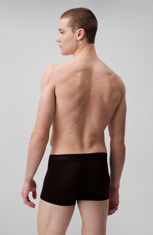 Calvin Klein 3-pack Stretch Modal Trunks In Black