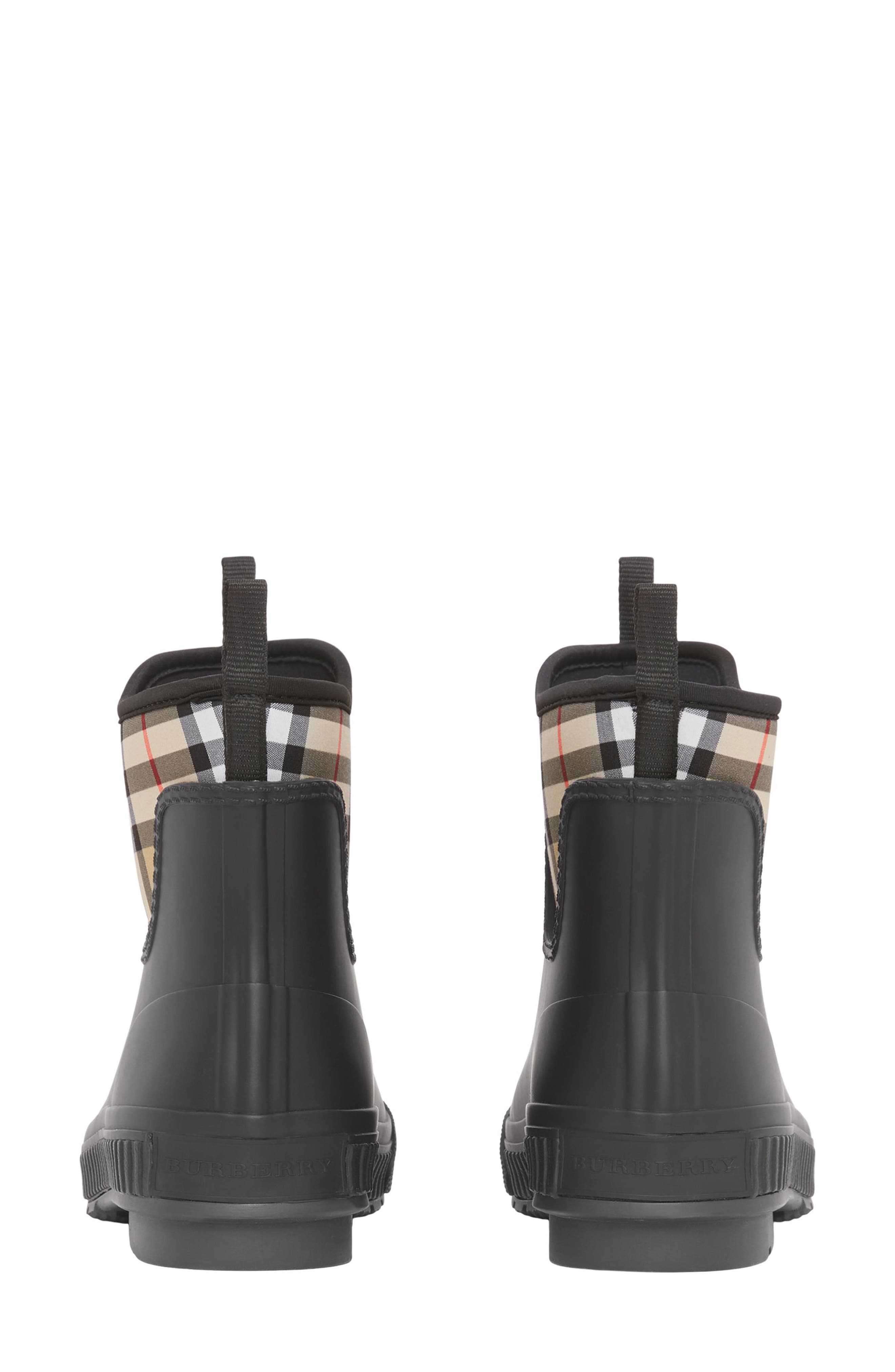 Burberry Flinton Check Waterproof Rain Boot, Alternate, color, 
