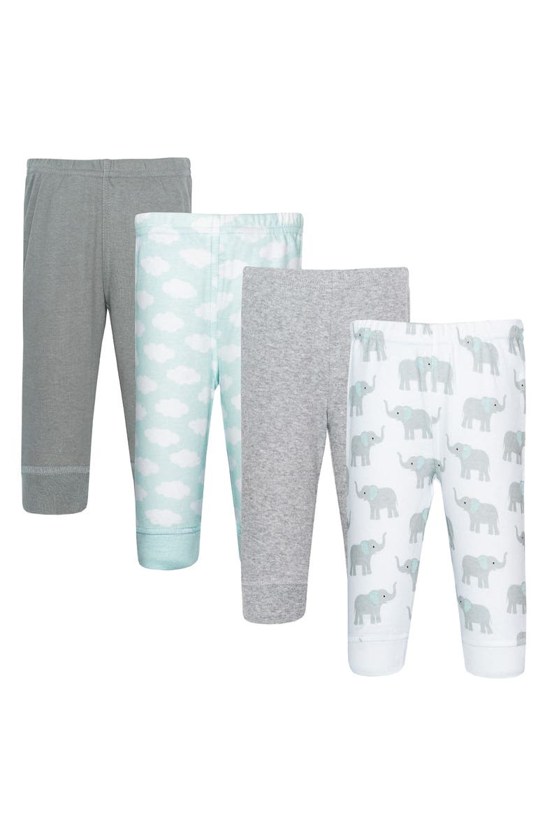 Hudson Baby Casual Cotton Pants & Leggings, Main, color, Gray Mint Elephant