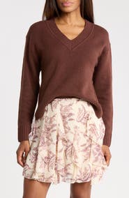 Melrose and Market V-Neck Long Sleeve Sweater