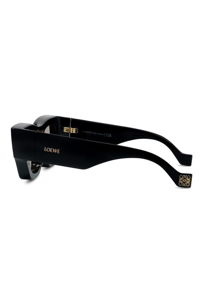 Signature 56mm Rectangular Sunglasses, Alternate, color, SHINY BLACK / SMOKE MIRROR
