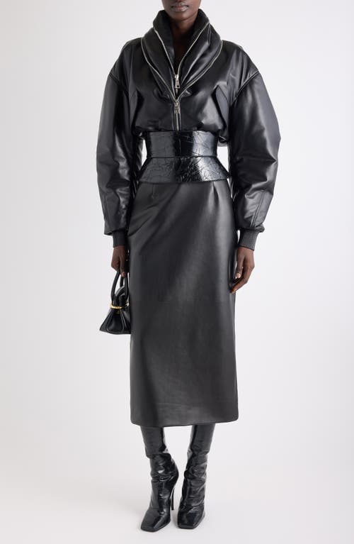 Givenchy Zip Shawl Collar Lambskin Leather Bomber Jacket In Brown
