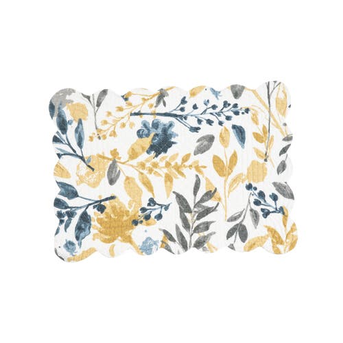 C & F Home C&f Home Natural Home Cotton Quilted Rectangular Reversible Placemats Set Of 6, 13" X 19" In Yellow