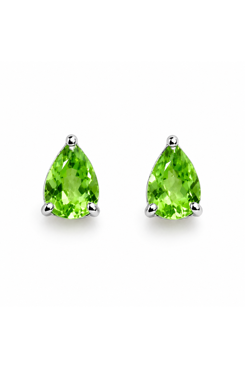 Teardrop Stud Earrings, Main, color, Peridot