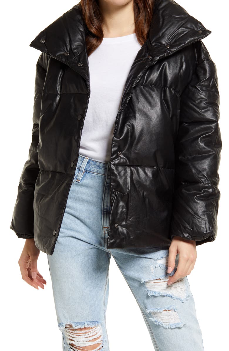A V DENIM Vigoss Faux Leather Puffer Jacket, Main, color, 