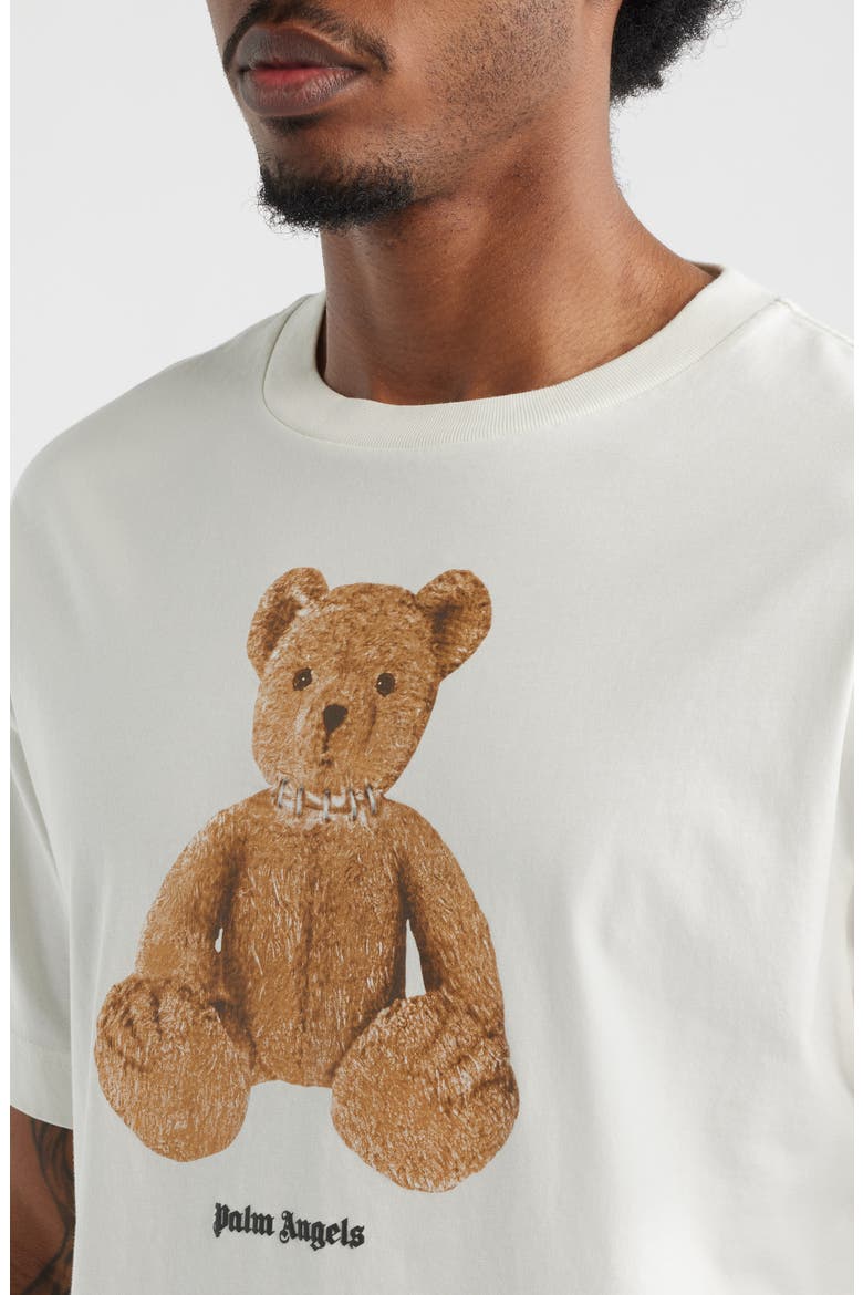 Bear Regular Fit Cotton Graphic T-Shirt, Alternate, color, OFF WHITE BROWN
