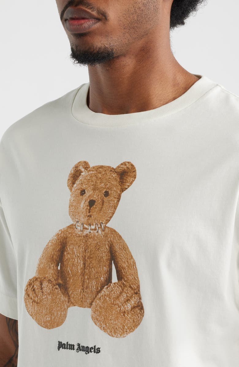 Palm Angels Bear Regular Fit Cotton Graphic T-Shirt, Alternate, color, Off White Brown