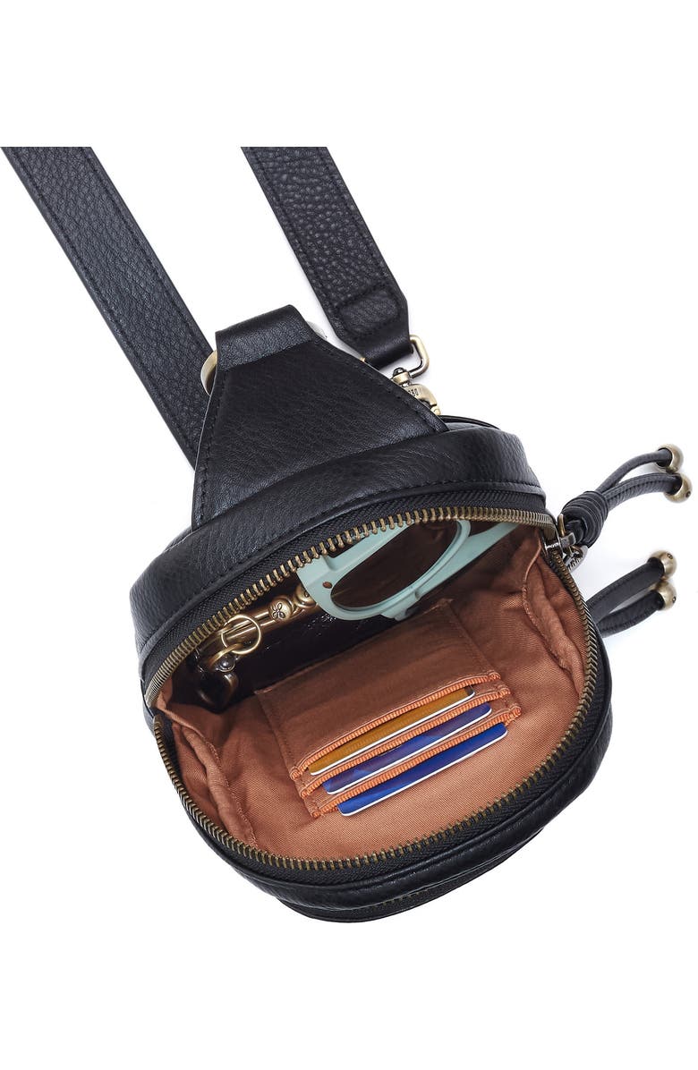 HOBO Small Cass Leather Sling Bag, Alternate, color, Black
