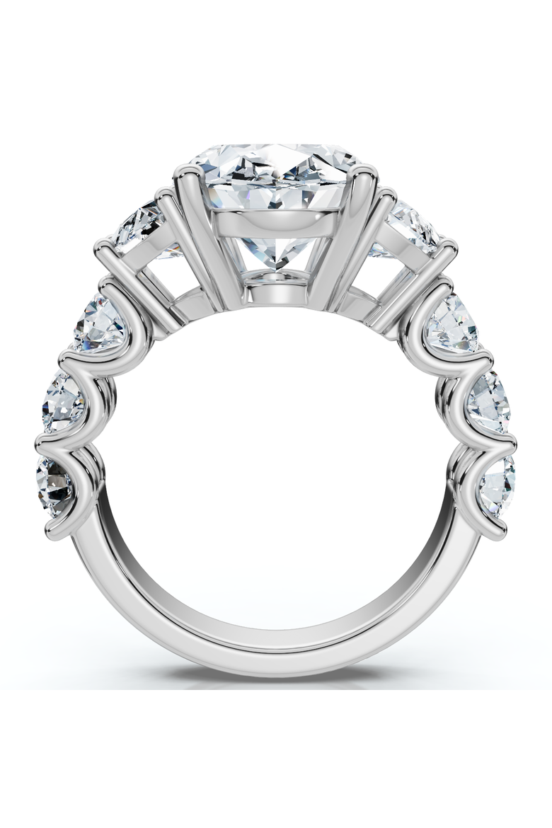 Certified 7 1/2Ct Laura Diamond Engagement Ring (5Ct Center) 14k Gold Lab Grown, Alternate, color, 14k White Gold
