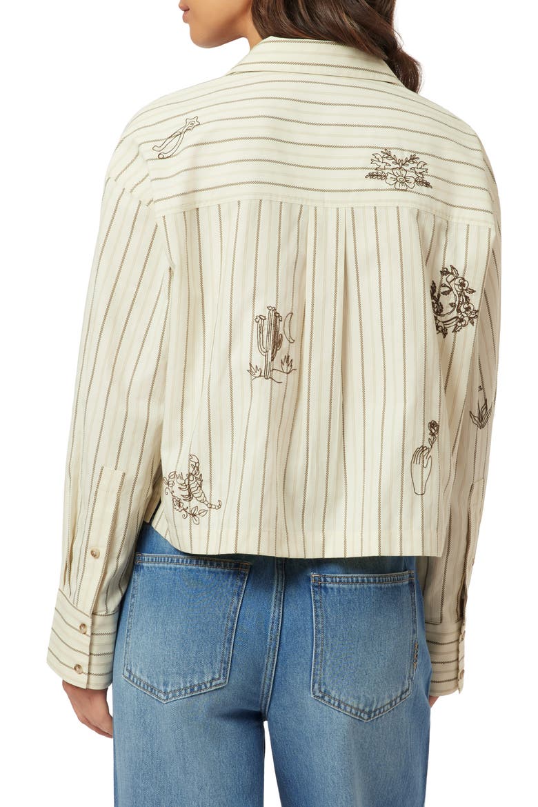 Embroidered Stripe Shirt, Alternate, color, HOT FUDGE STRIPE