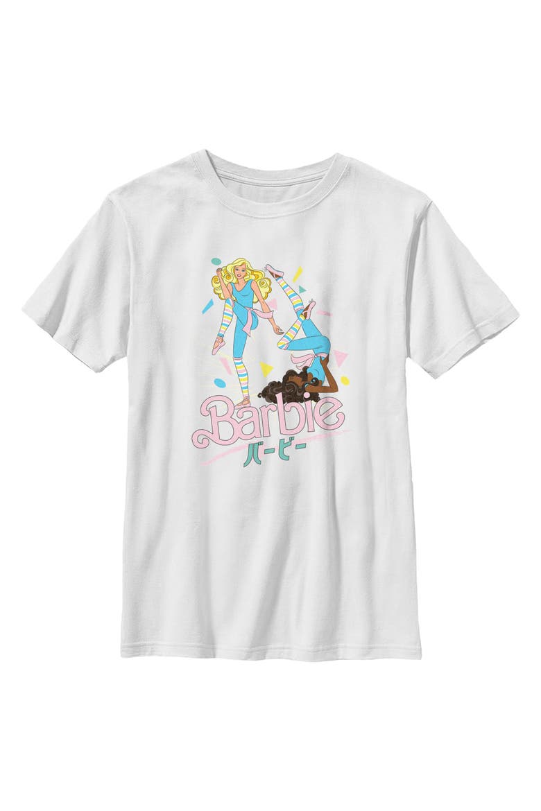 Boys' Retro Fitness Poses T-Shirt, Main, color, White