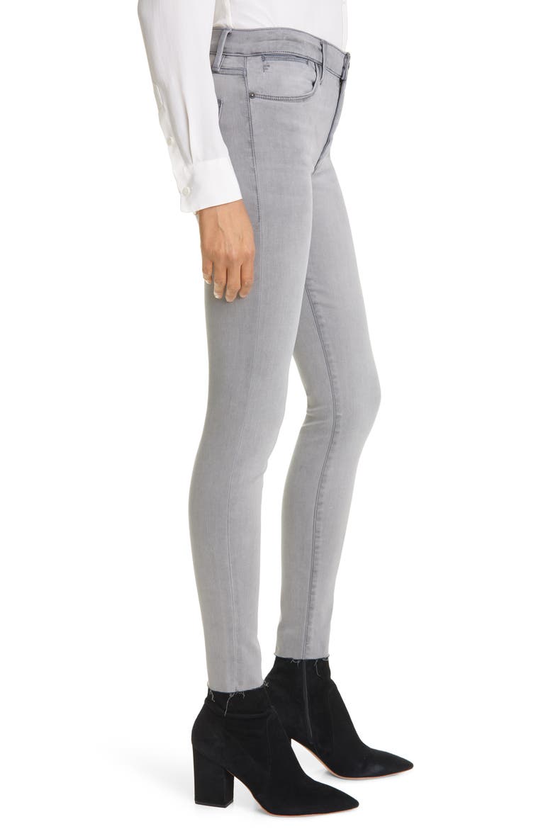Le High Raw Edge Ankle Skinny Jeans, Alternate, color, STONEWAY