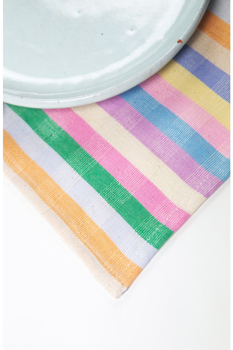 Handwoven Colorful Striped Cotton Table Runner, Alternate, color, Multicolor