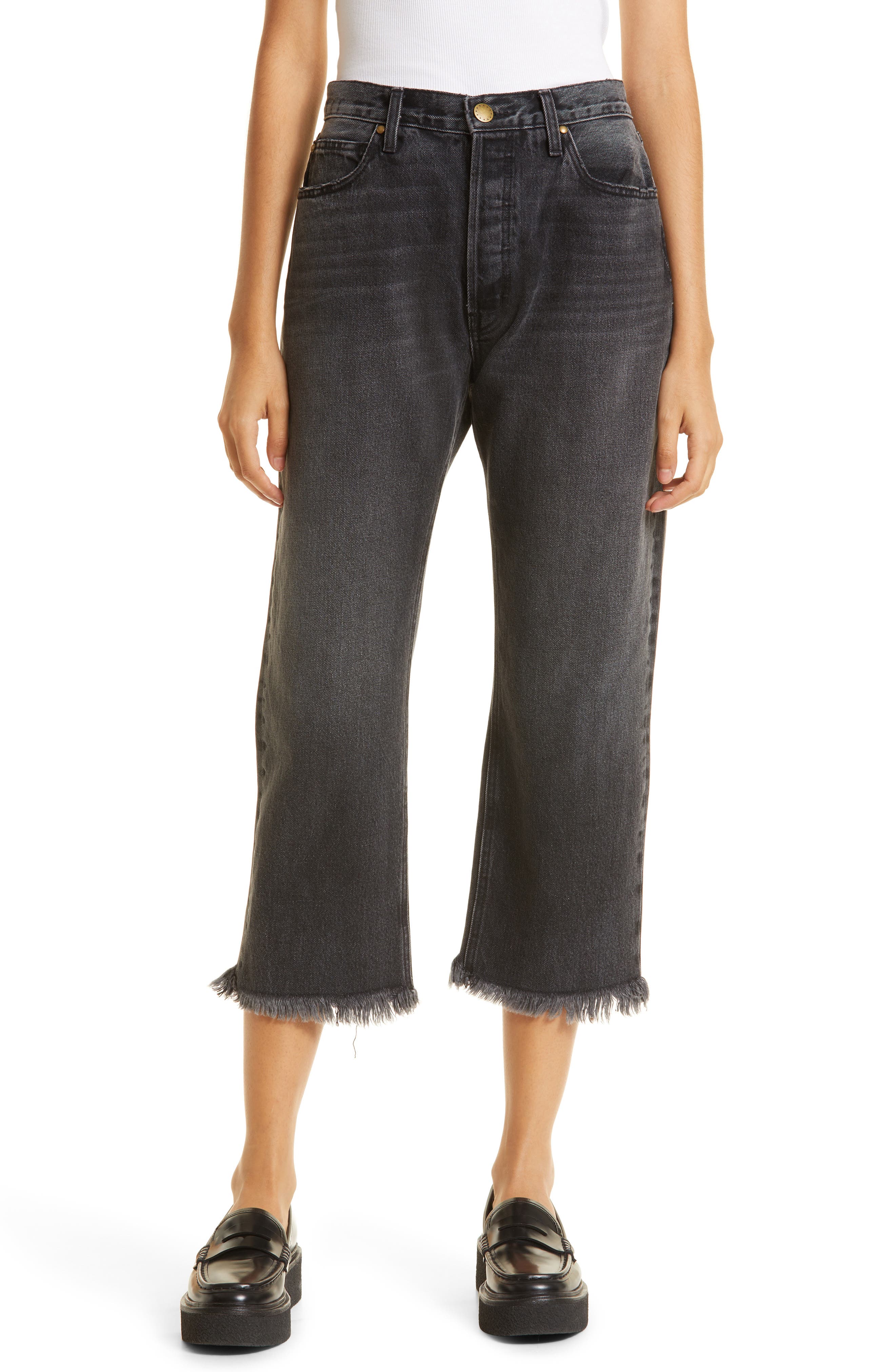 THE GREAT. The Wayne Fringe Hem Nonstretch Jeans