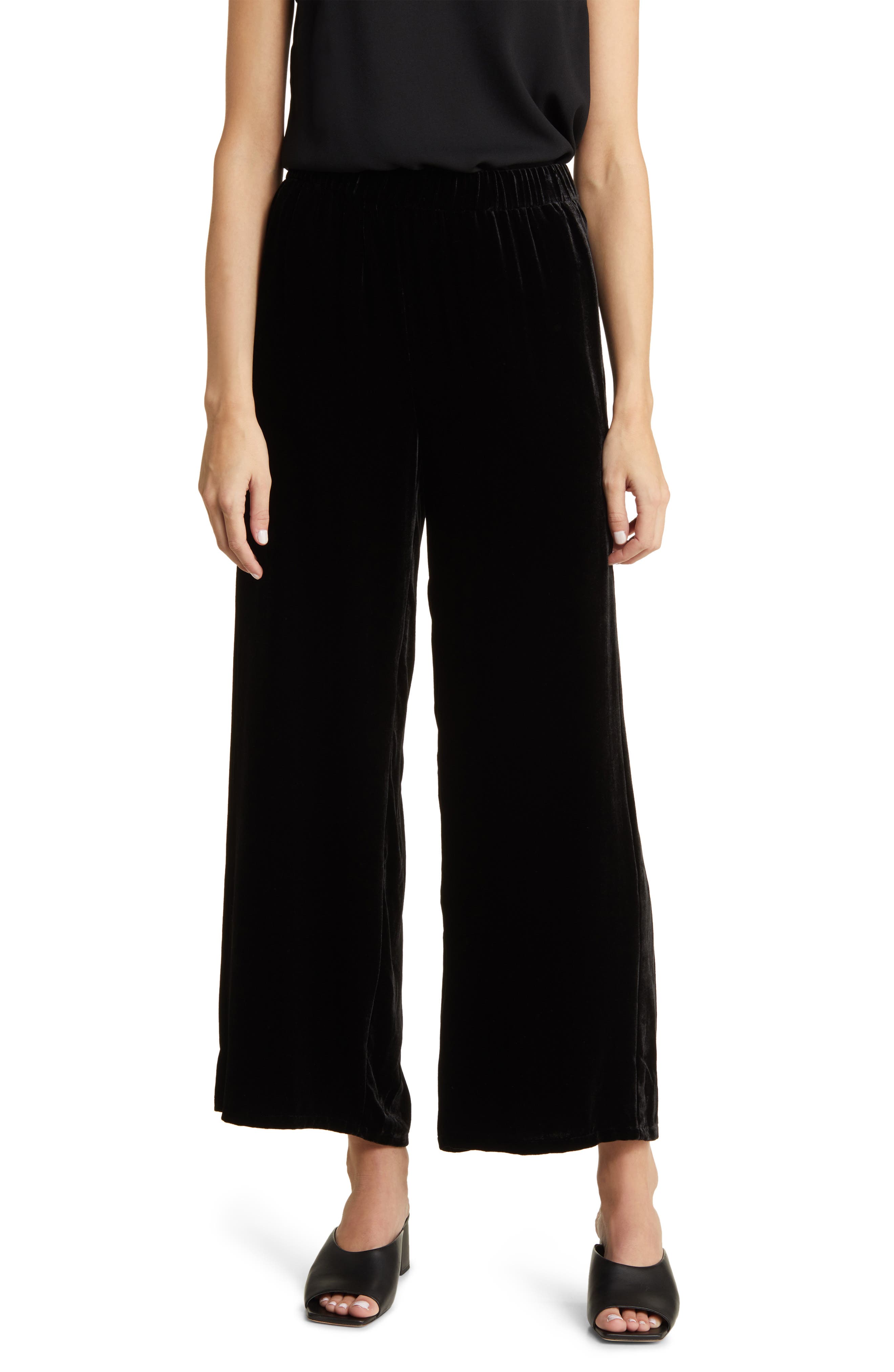 Eileen Fisher Velvet Ankle Wide Leg Pants