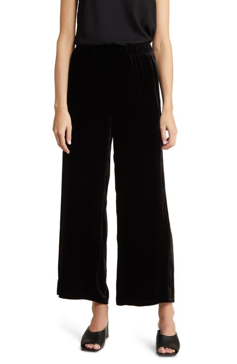 Velvet Ankle Wide Leg Pants (Regular & Petite)