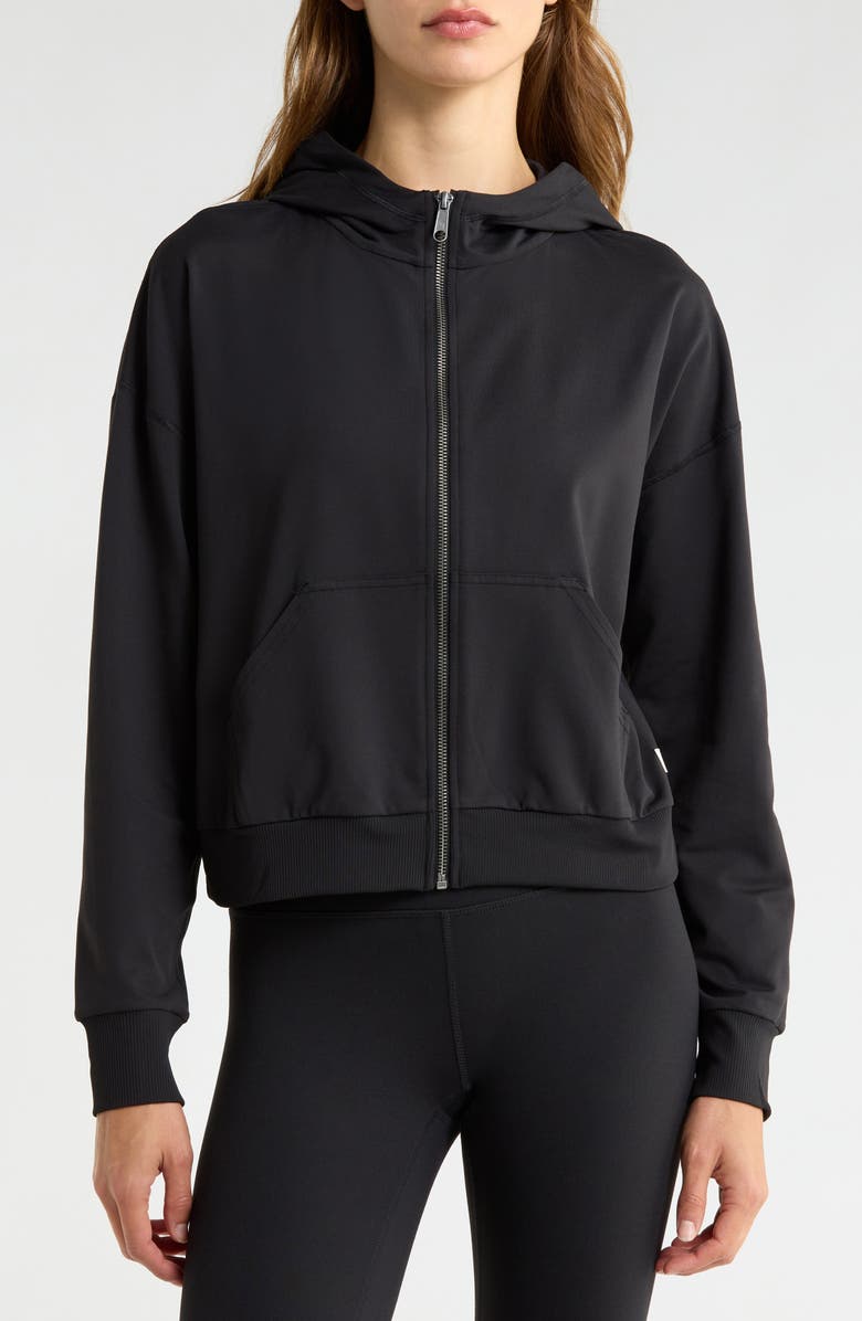 Vuori Halo Modern Zip Hoodie, Alternate, color, True Black