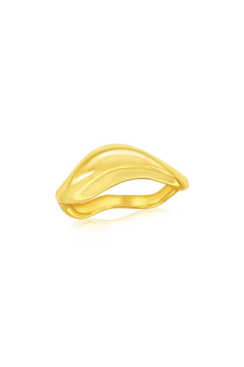 Puffed Wavy Ring, Main, color, GOLD
