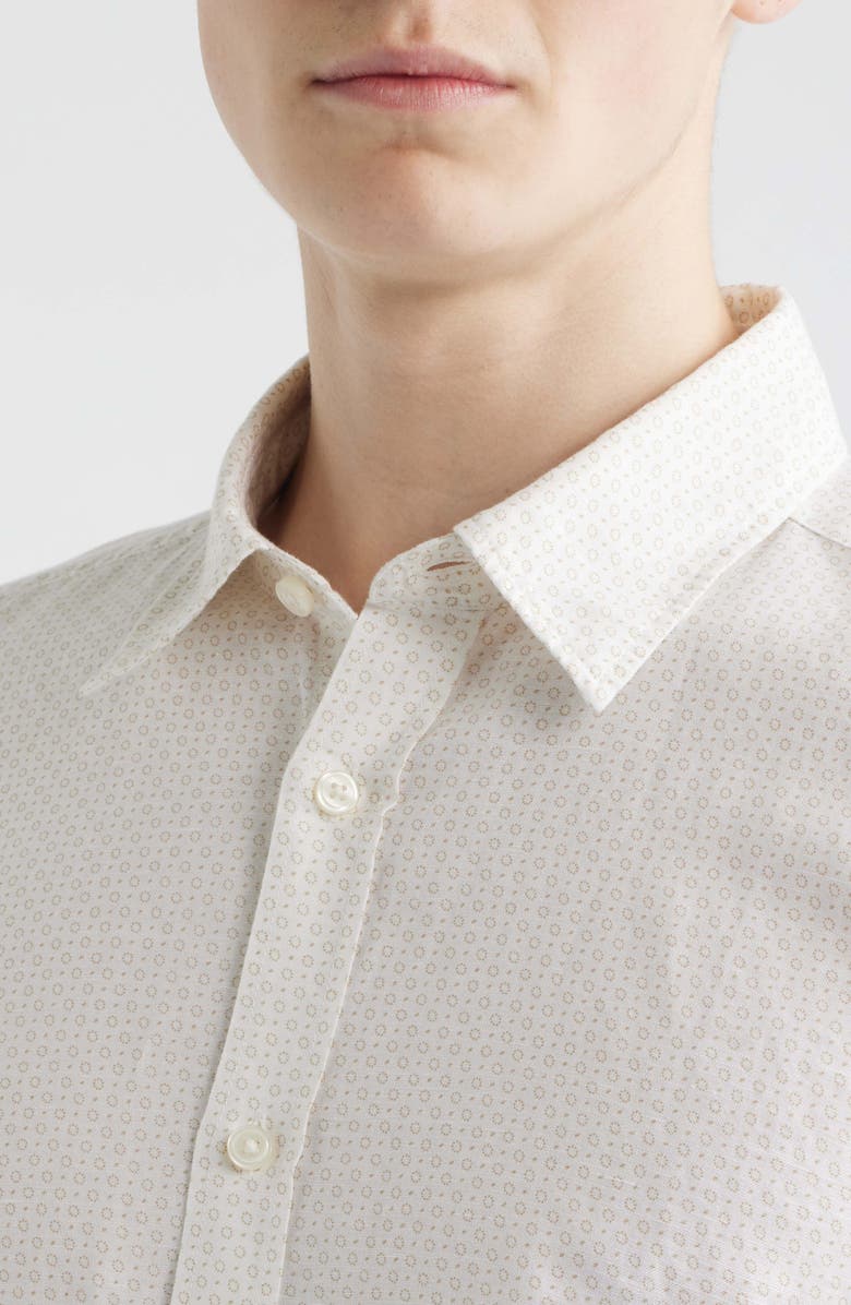 BOSS Liam Regular Fit Linen & Cotton Button-Up Shirt, Alternate, color, White