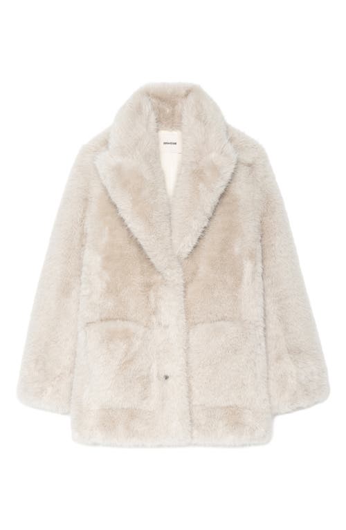 Zadig & Voltaire Fleur Faux Fur Coat In Burgundy