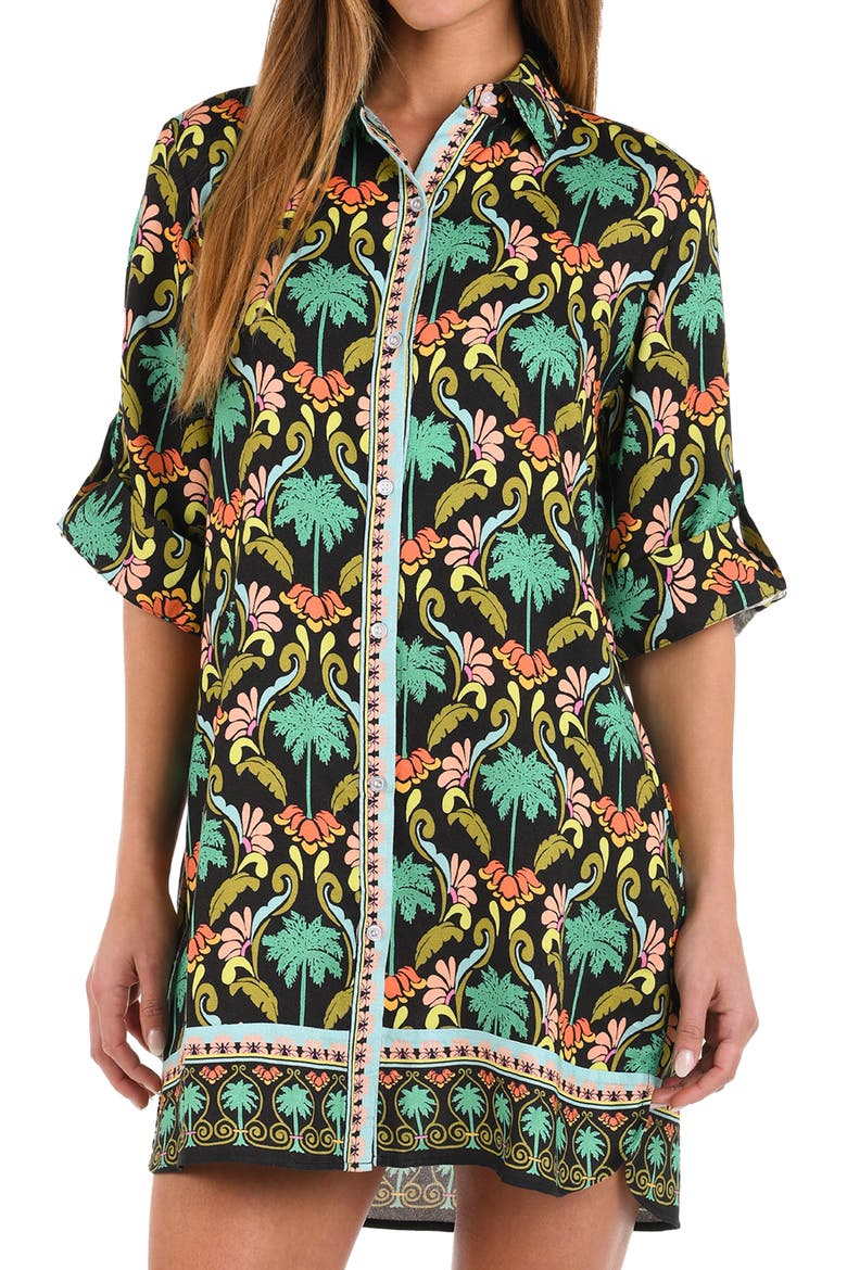 Mirage Resort Cover-Up Tunic, Alternate, color, BLACK MULTI