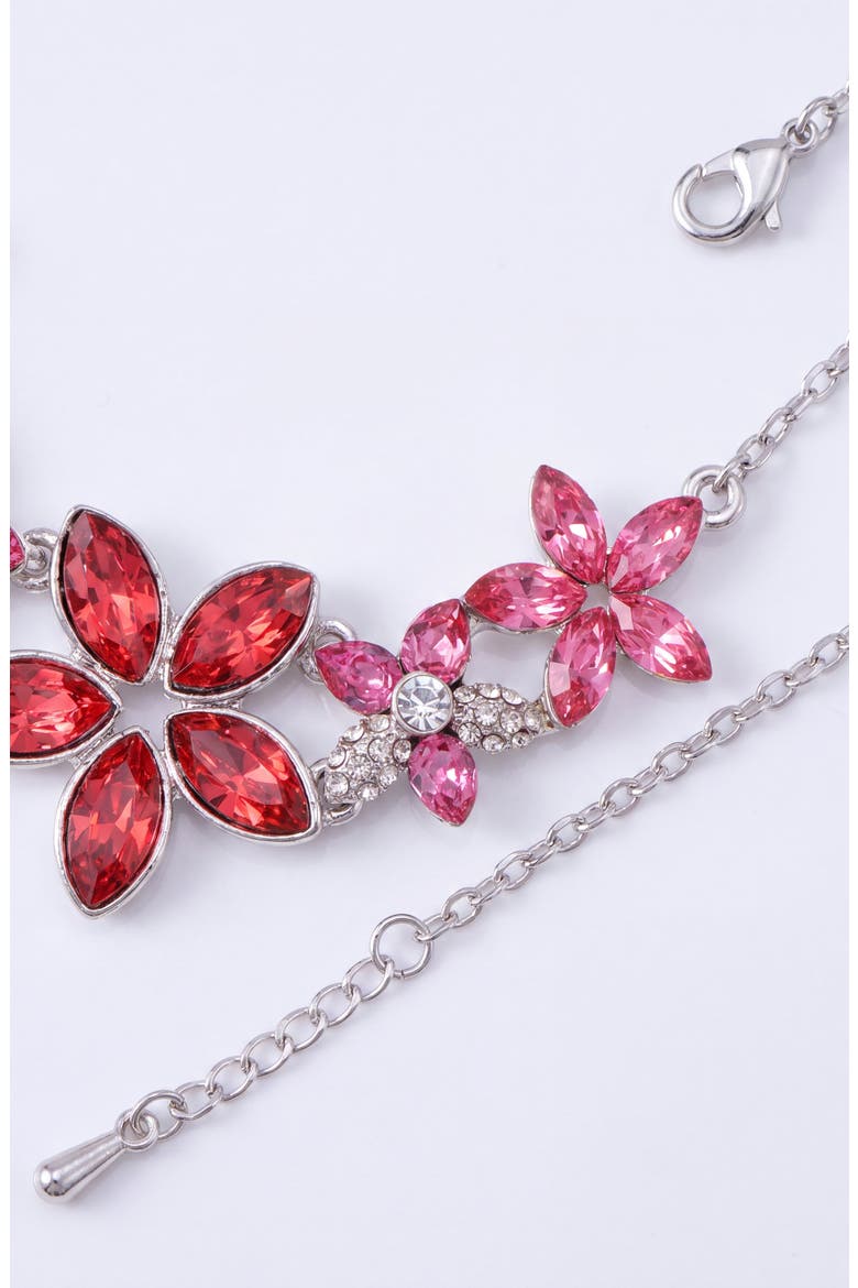 Floral Crystal Statement Necklace, Alternate, color, Fuchsia