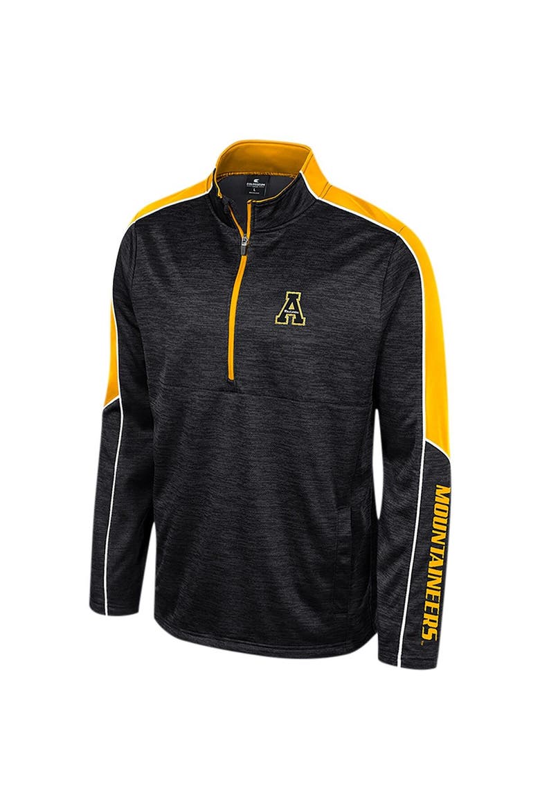 Men's Colosseum Black Appalachian State Mountaineers Marled Half-Zip Jacket, Alternate, color, Black