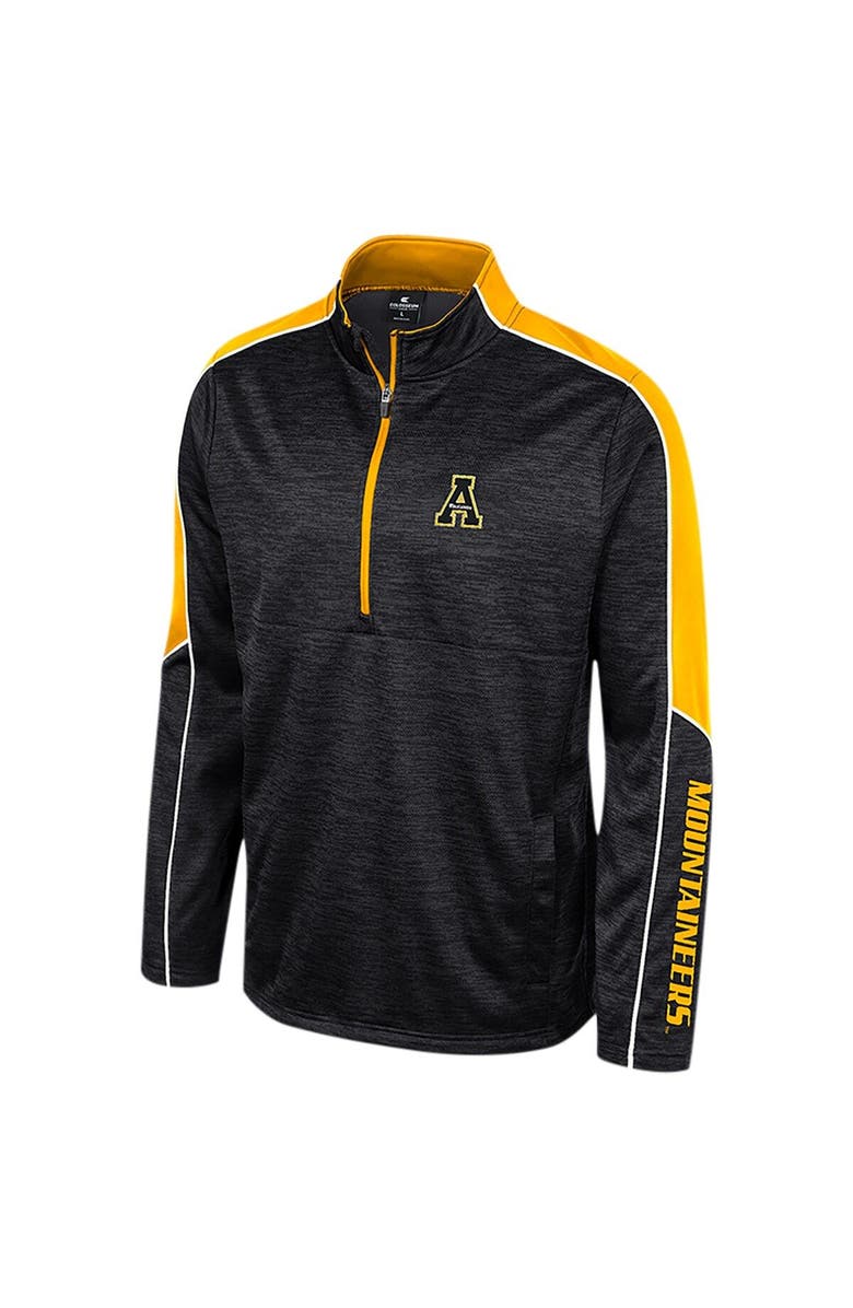 COLOSSEUM Men's Colosseum Black Appalachian State Mountaineers Marled Half-Zip Jacket, Alternate, color, Black