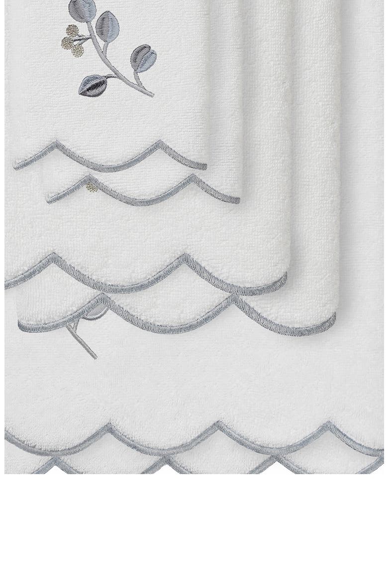 6-Piece Wild Branch Turkish Cotton Bath Towel Set, Alternate, color, WHITE/ GRAY