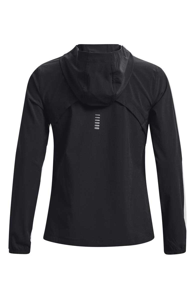 Under Armour Outrun the Storm Water Resistant Hooded Jacket, Alternate, color, Black / Reflective