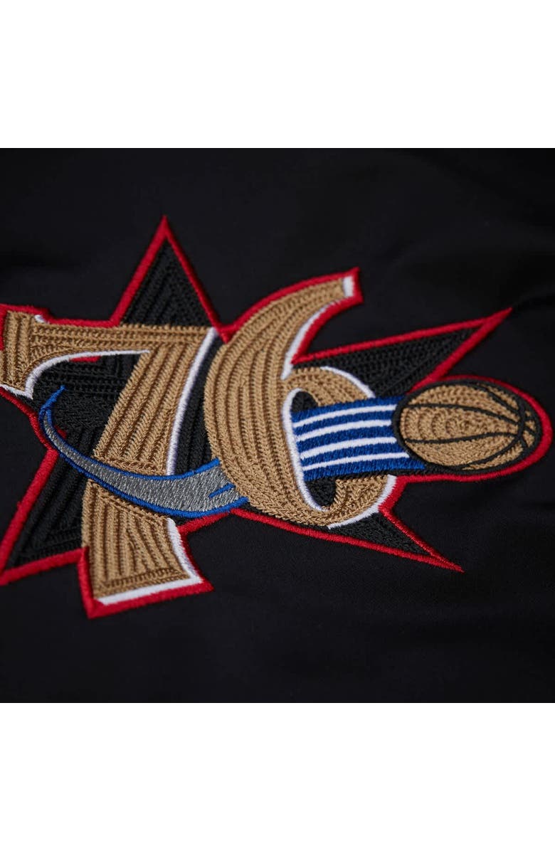 Mitchell & Ness Men's Mitchell & Ness Allen Iverson Black Philadelphia 76ers NBA Legends Full-Snap Satin Jacket, Alternate, color, Black