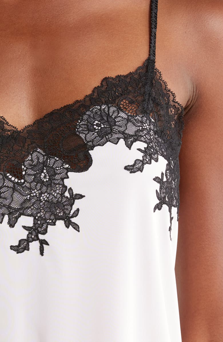 Natori Enchant Lace Trim Satin Pajamas, Alternate, color, Blush Pink