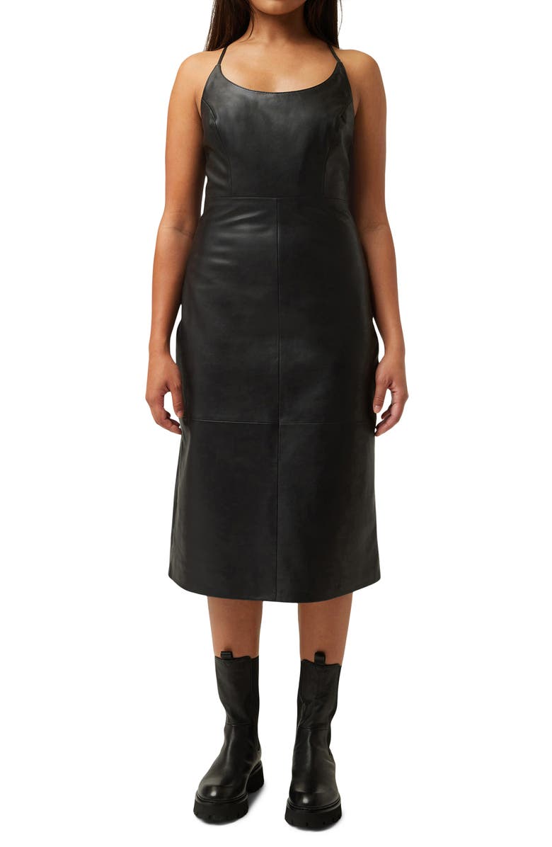 LITA by Ciara Lace-Up Leather Dress, Main, color,