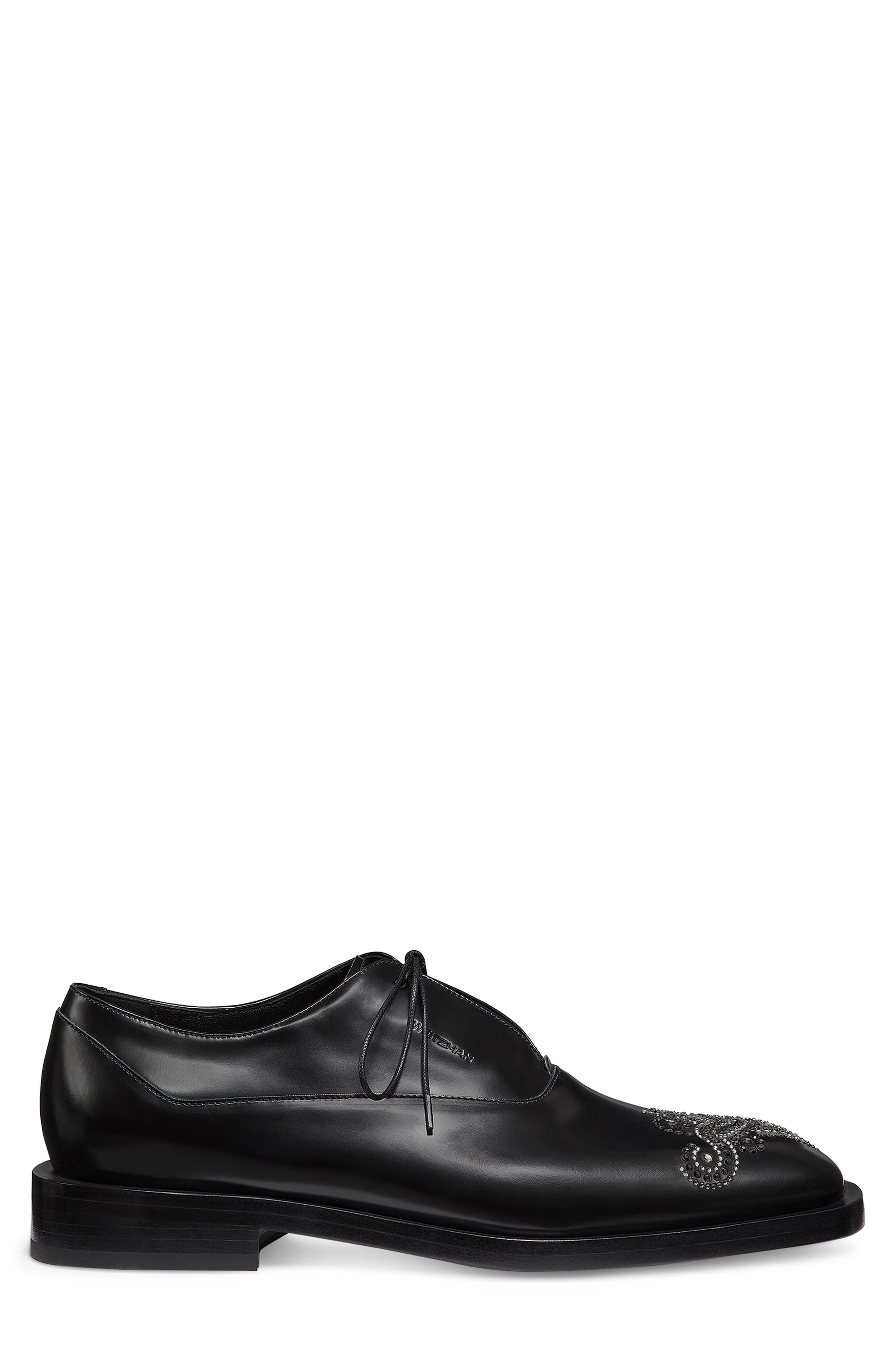 Stuart Weitzman Royce Runway Embellished Wingtip Oxford, Alternate, color, 