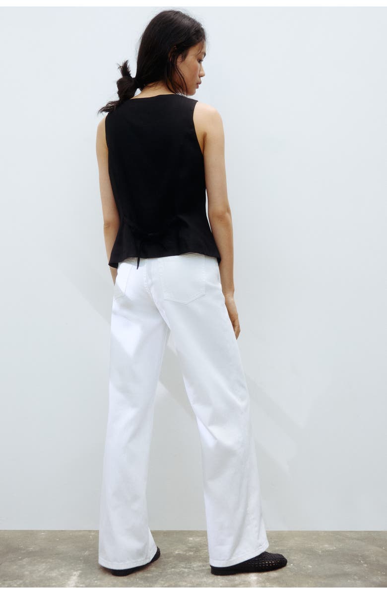 H&M Linen-blend vest, Alternate, color, Black