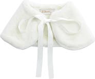 Tulleen Ribbon-Tie Faux Fur Collar