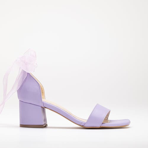 Forever & Always Shoes Athena Low Heel Sandals With Ribbon In Lilac